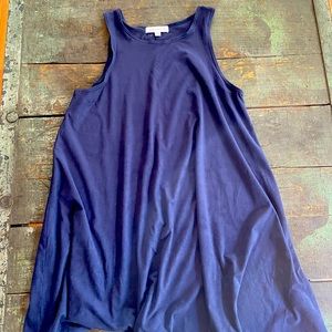 Short blue velvet like sundress